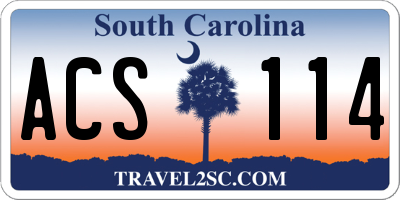 SC license plate ACS114