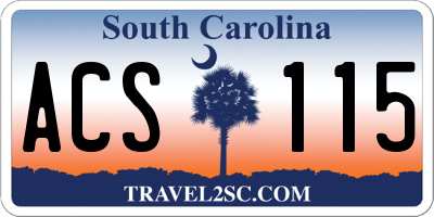 SC license plate ACS115