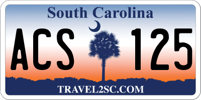 SC license plate ACS125