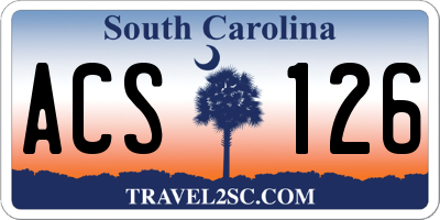 SC license plate ACS126