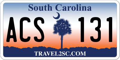 SC license plate ACS131