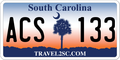 SC license plate ACS133