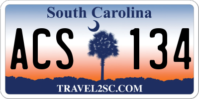 SC license plate ACS134