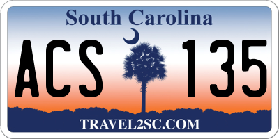 SC license plate ACS135