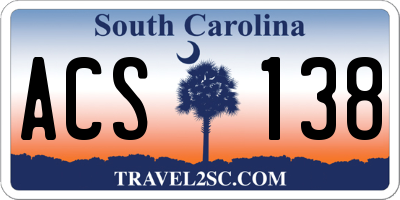 SC license plate ACS138