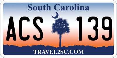 SC license plate ACS139