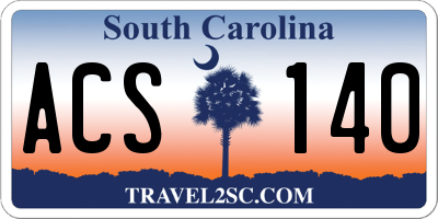 SC license plate ACS140