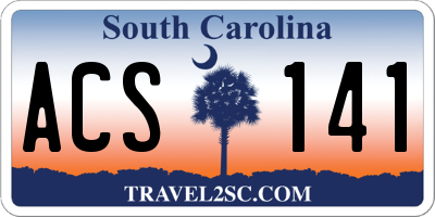 SC license plate ACS141