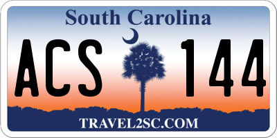 SC license plate ACS144
