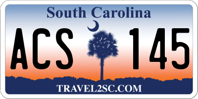 SC license plate ACS145