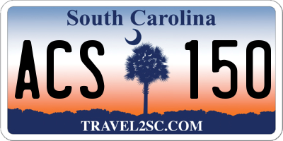 SC license plate ACS150