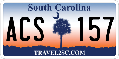 SC license plate ACS157
