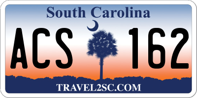 SC license plate ACS162