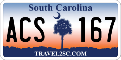 SC license plate ACS167