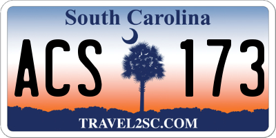 SC license plate ACS173