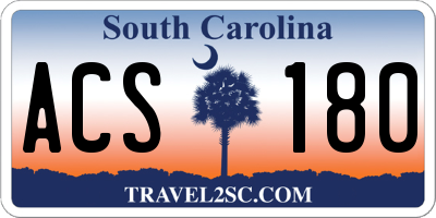 SC license plate ACS180