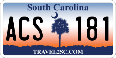SC license plate ACS181