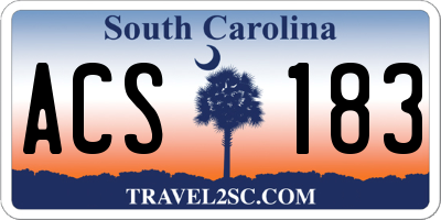 SC license plate ACS183