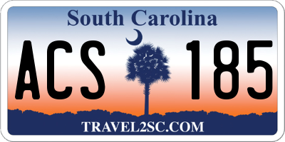 SC license plate ACS185