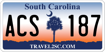 SC license plate ACS187