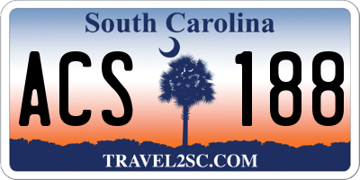 SC license plate ACS188