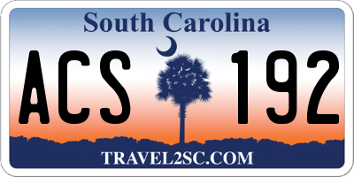 SC license plate ACS192