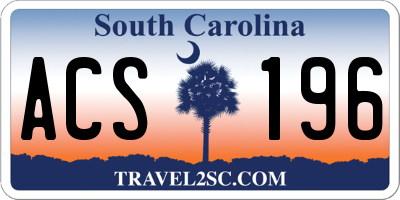 SC license plate ACS196