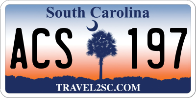 SC license plate ACS197