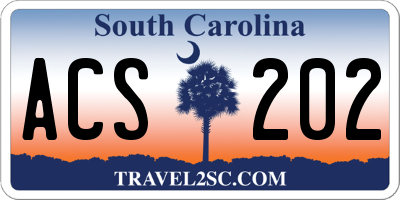 SC license plate ACS202