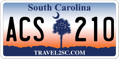 SC license plate ACS210