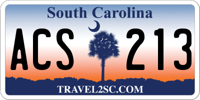 SC license plate ACS213