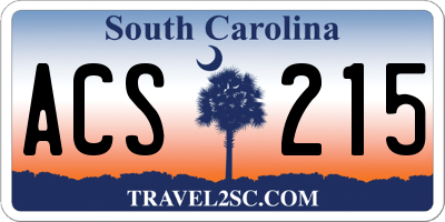 SC license plate ACS215