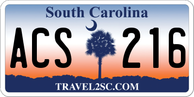 SC license plate ACS216