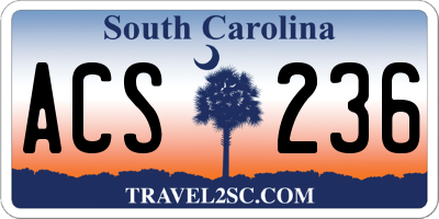 SC license plate ACS236