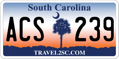 SC license plate ACS239