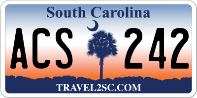 SC license plate ACS242