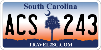 SC license plate ACS243