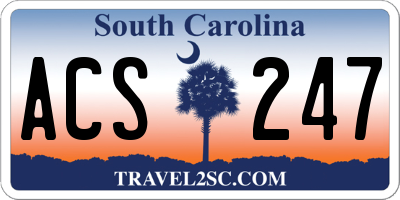 SC license plate ACS247