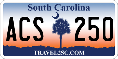 SC license plate ACS250