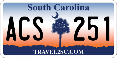 SC license plate ACS251