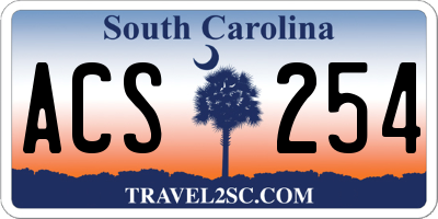 SC license plate ACS254