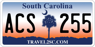 SC license plate ACS255