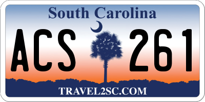 SC license plate ACS261