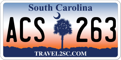 SC license plate ACS263