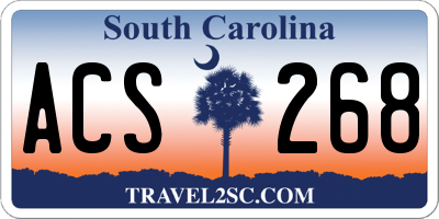 SC license plate ACS268