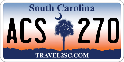 SC license plate ACS270