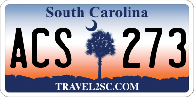 SC license plate ACS273