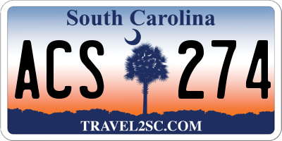 SC license plate ACS274