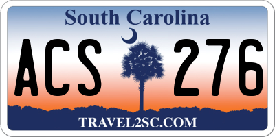 SC license plate ACS276