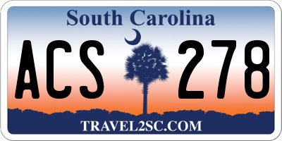 SC license plate ACS278